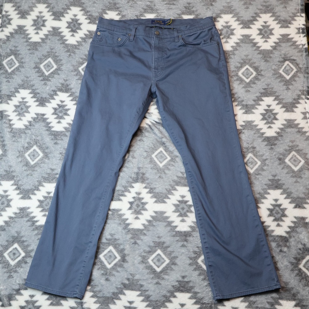 Polo Ralph Lauren Sullivan Slim Stretch Chino Pants Blue Gray Mens 34x30